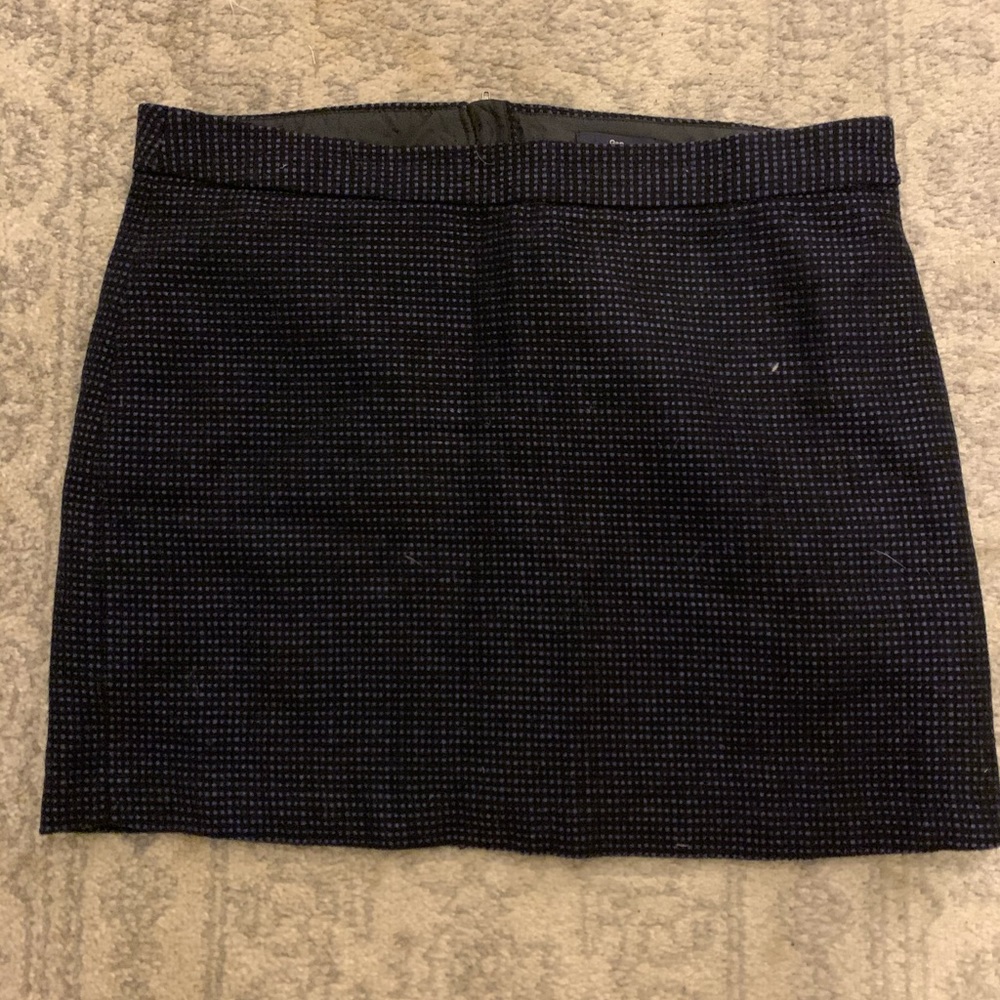 Blue and black mini skirt